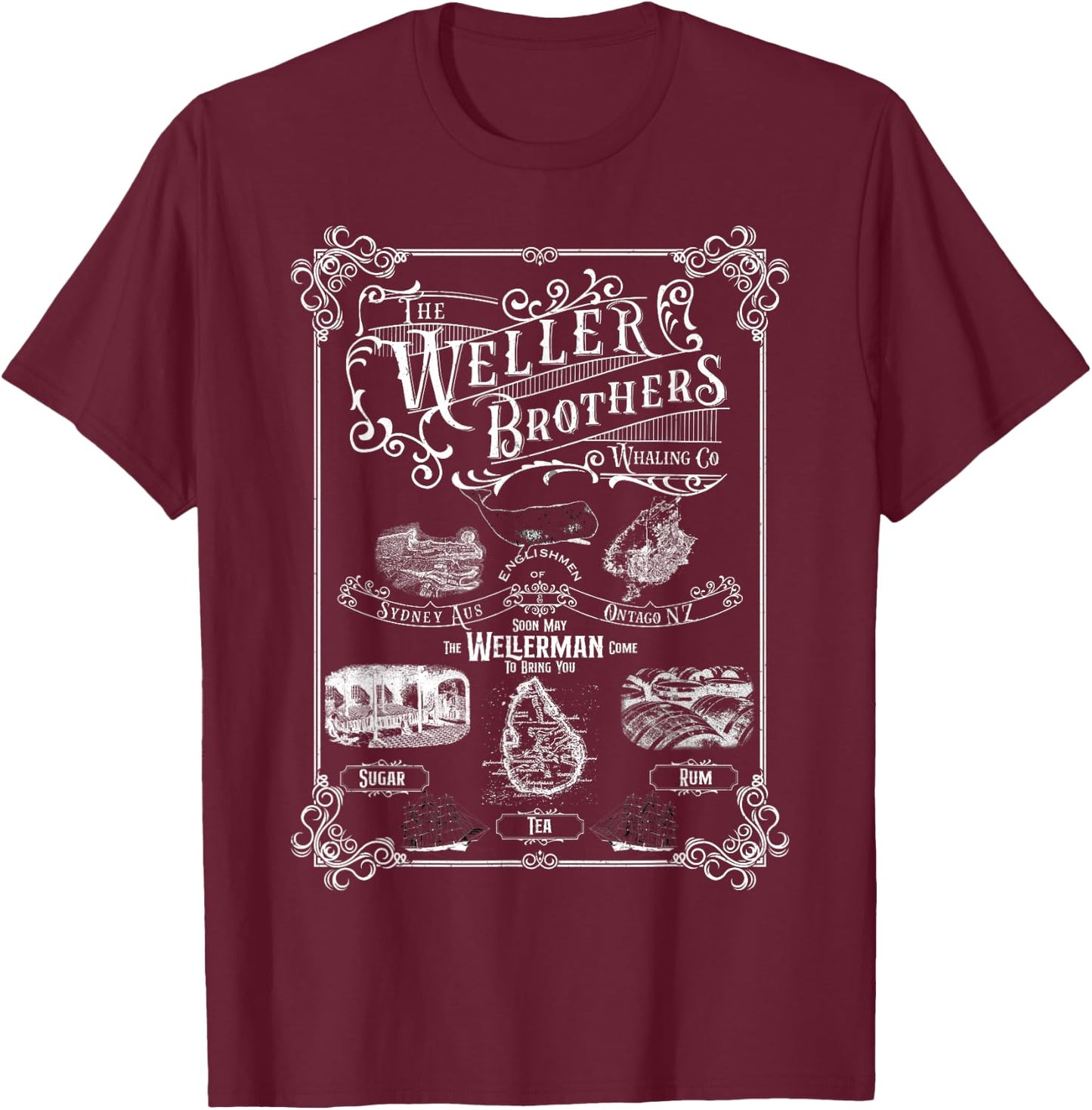 Wellerman Sea Shanty Weller Brothers Soon may the Wellerman T-Shirt - T-Shirt | Maroon