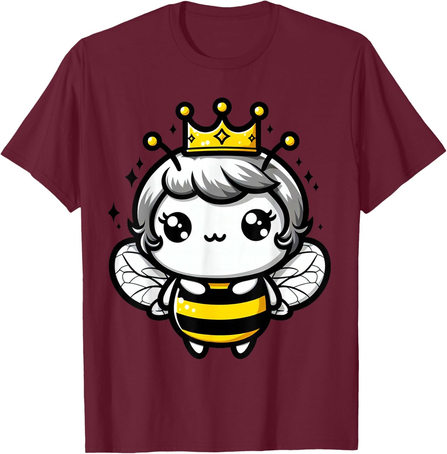 Queen Bee Crown Women Men Girls Honey Hive Bee Keeper Bee T-Shirt - T-Shirt | Maroon