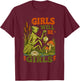 Girls Will Be Girls Praying Mantis Funny Retro Nature T-Shirt - T-Shirt | Maroon