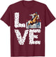Equestrian Rider Love Leopard English Horse Show Jumping T-Shirt - T-Shirt | Maroon