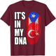 Turkish And Puerto Rican Mix Heritage DNA Flag T-Shirt - T-Shirt | Maroon
