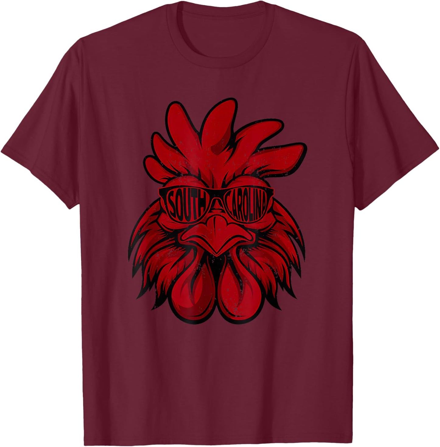 South Carolina Men Women Retro Cock Vintage State Varsity T-Shirt - T-Shirt | Maroon
