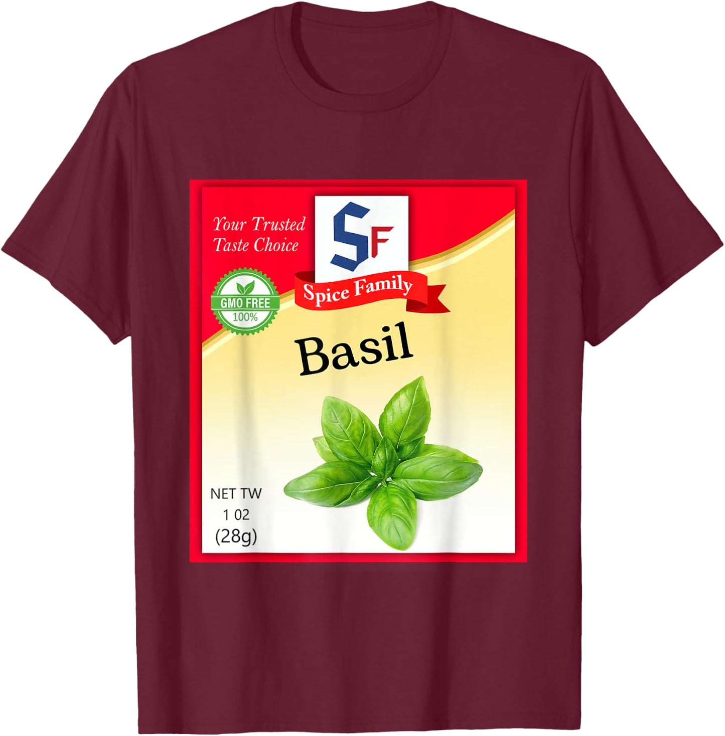 Basil Spice Condiment Costume Holiday Spice Group Costumes T-Shirt - T-Shirt | Maroon