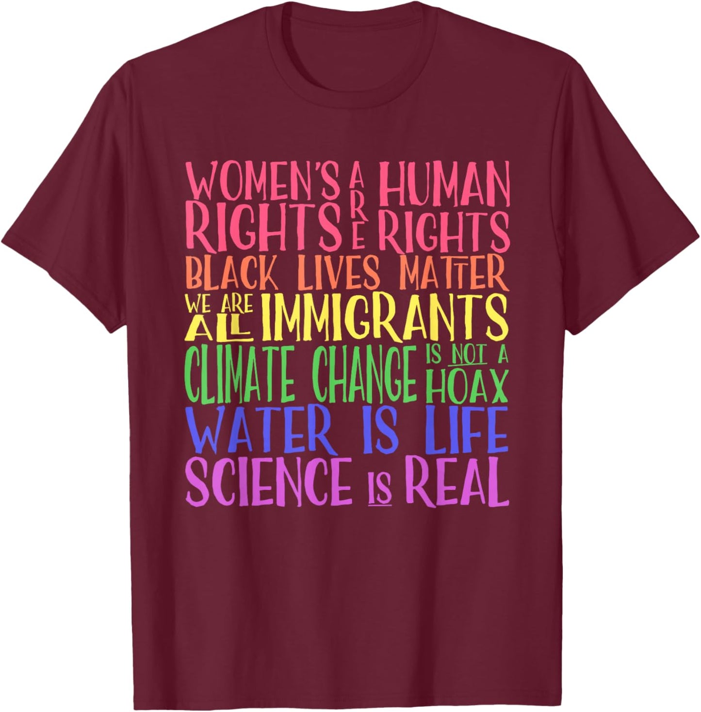 Bethcentral Political Gifts - United We Are Stronger - Women's Political Protest - Blue - Small - Short Sleeve - Classic Fit - Cotton 50%, Rayon 50% T-Shirt - T-Shirt | Maroon