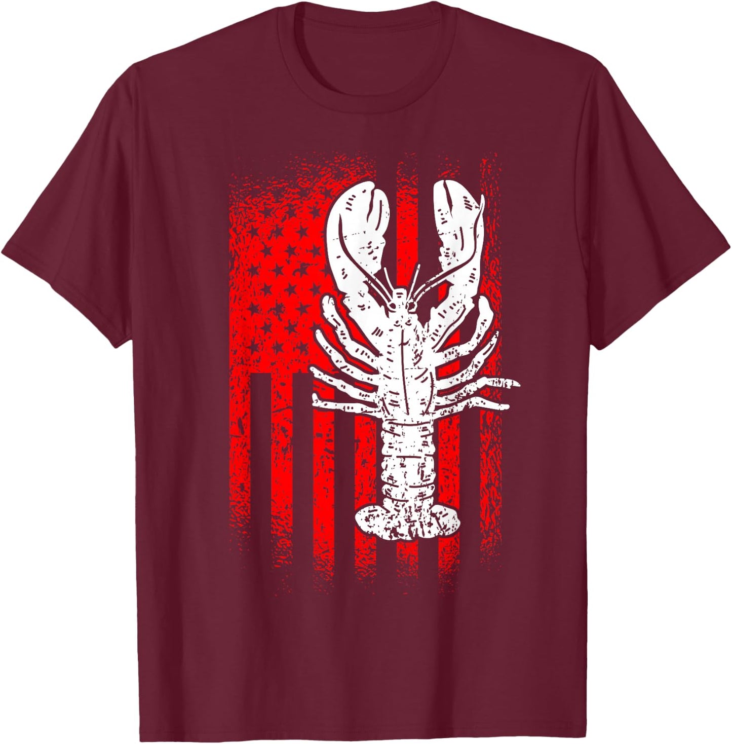 American Lobster USA Seafood Lover T-Shirt - T-Shirt | Maroon