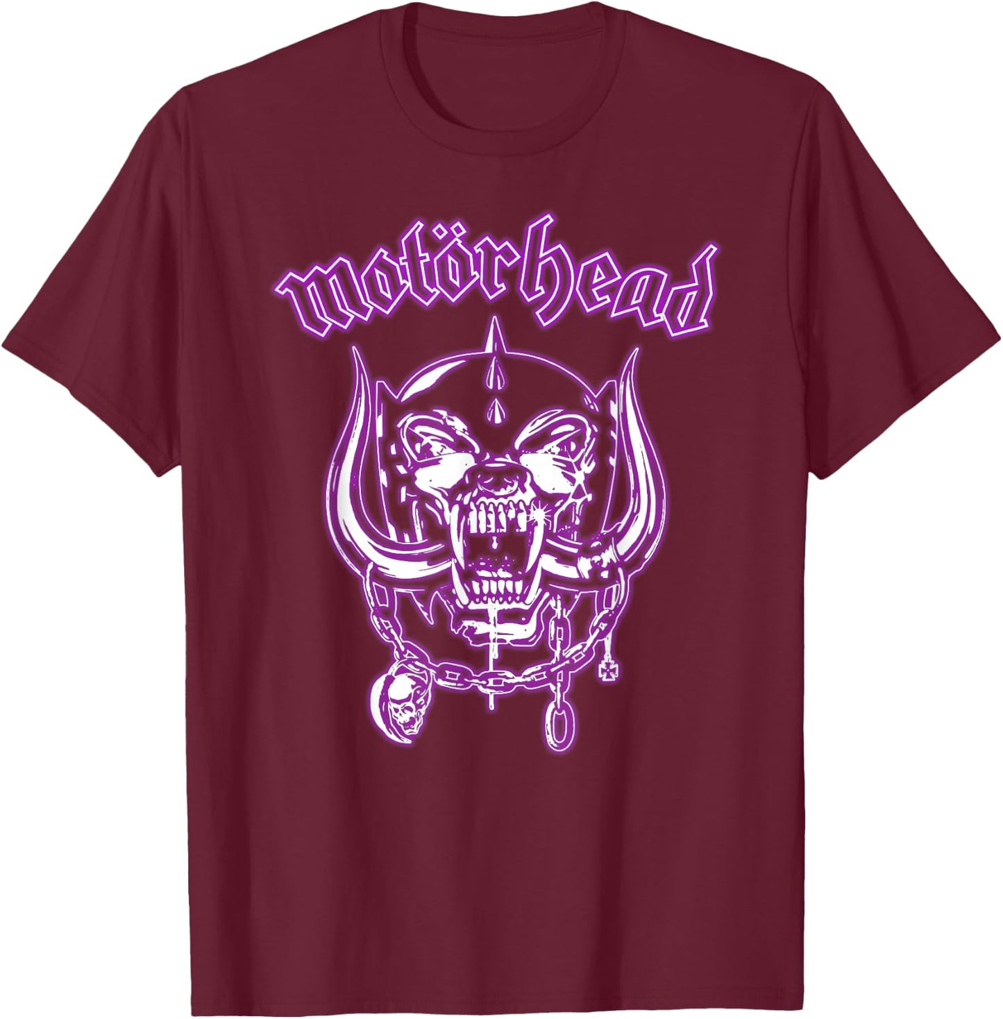 Motörhead Neon Purple Warpig Logo T-Shirt - T-Shirt | Maroon