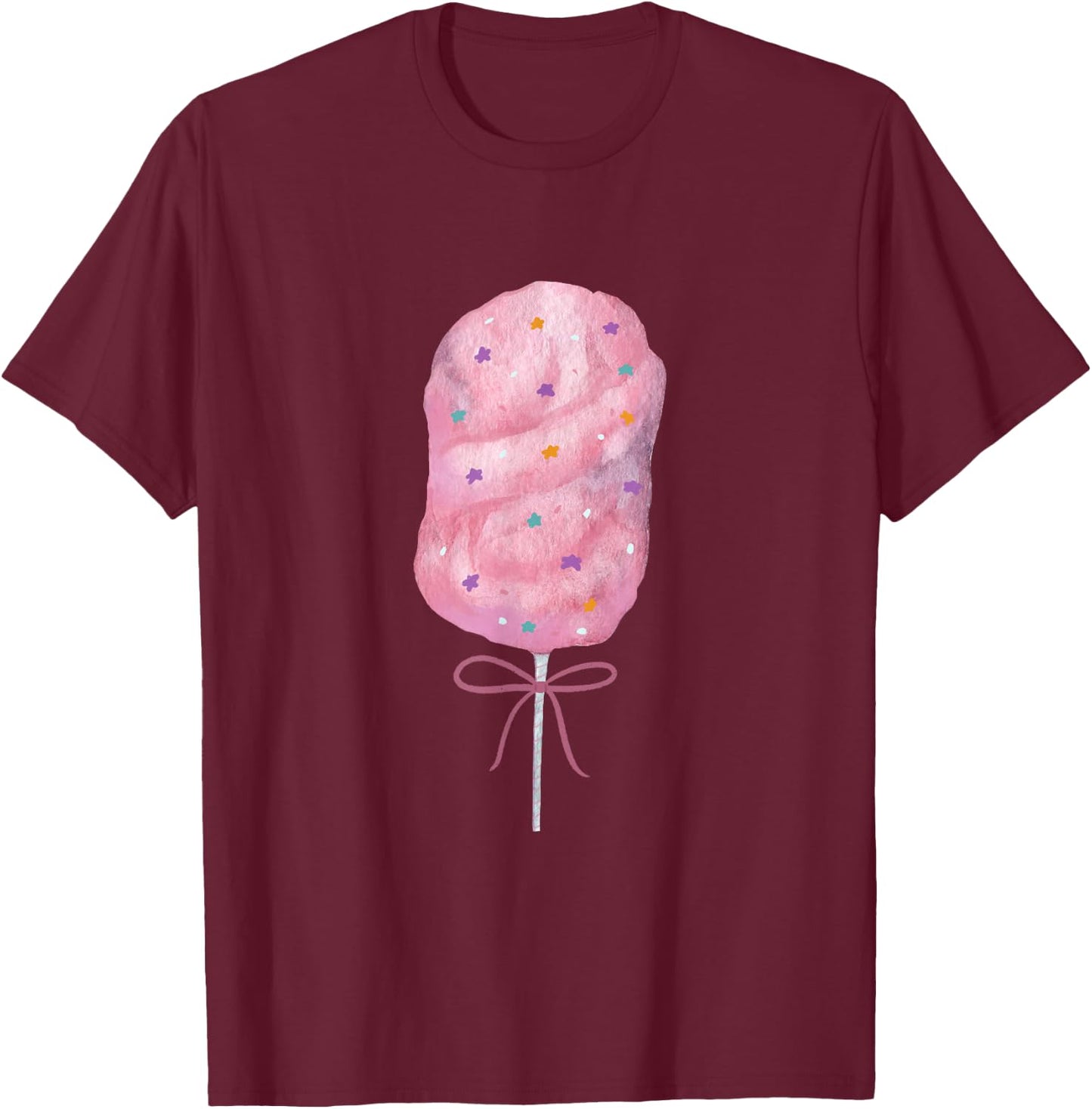 Pink Cotton Candy State Fair Food , black T-Shirt - T-Shirt | Maroon