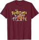 The Flintstones Meet The Family Group Line Up T-Shirt - T-Shirt | Maroon