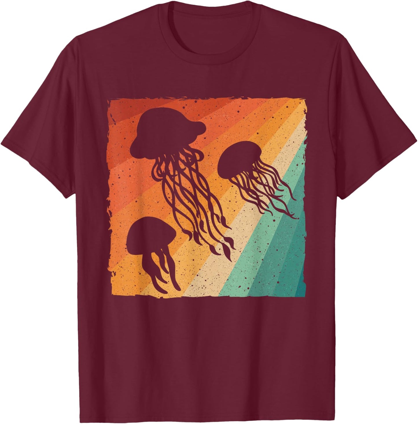 Funny Jellyfish Design For Kids Men Women Vintage Jellyfish T-Shirt - T-Shirt | Maroon
