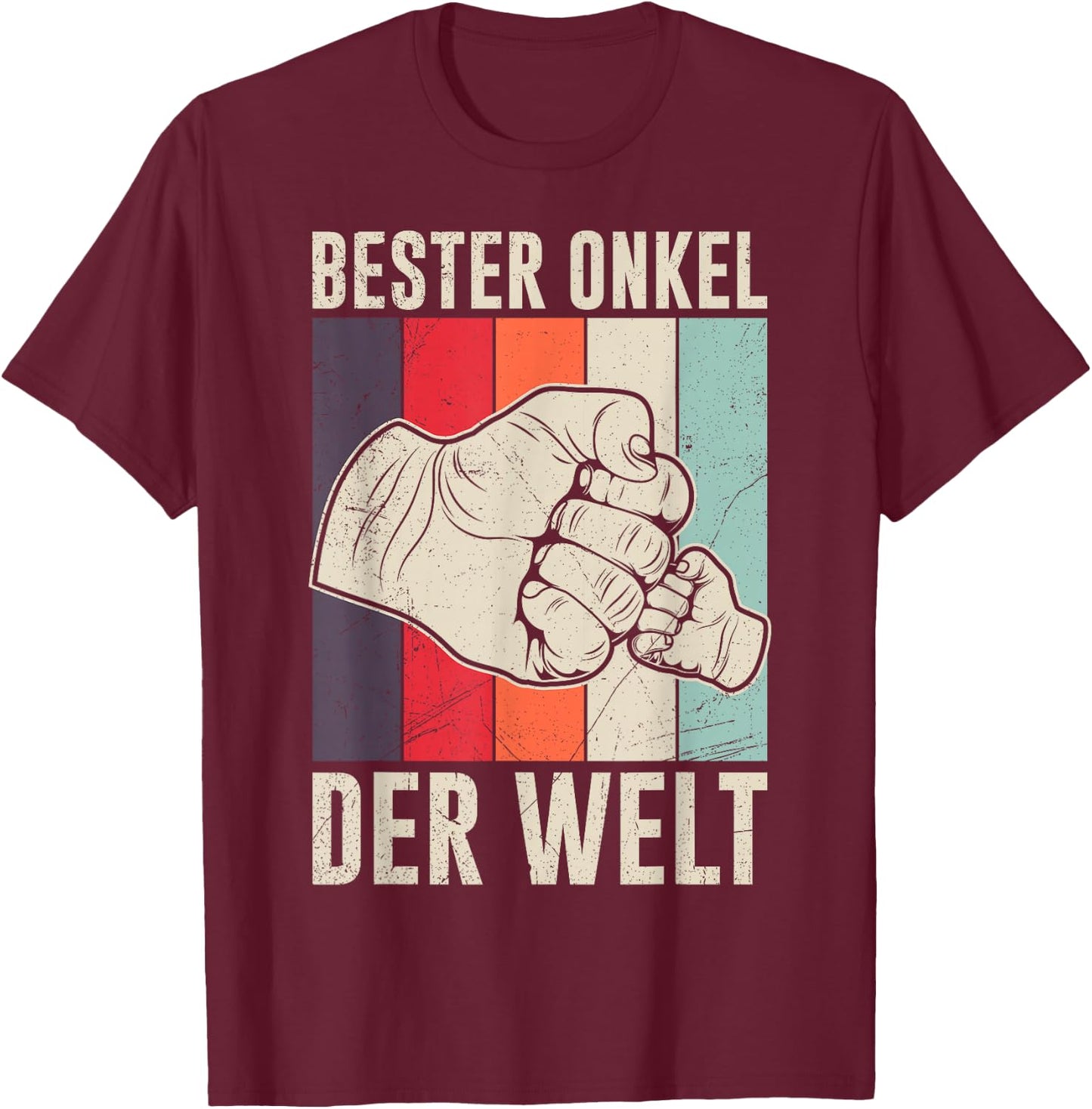 Men's with Bester Onkel der Welt Design, black T-Shirt - T-Shirt | Maroon
