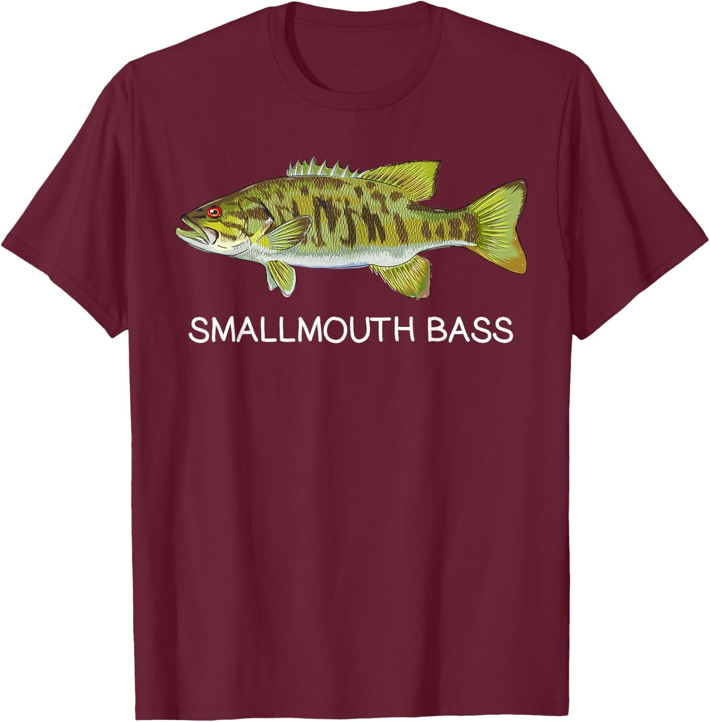 Smallmouth Bass Freshwater Game Fish T-Shirt - T-Shirt | Maroon
