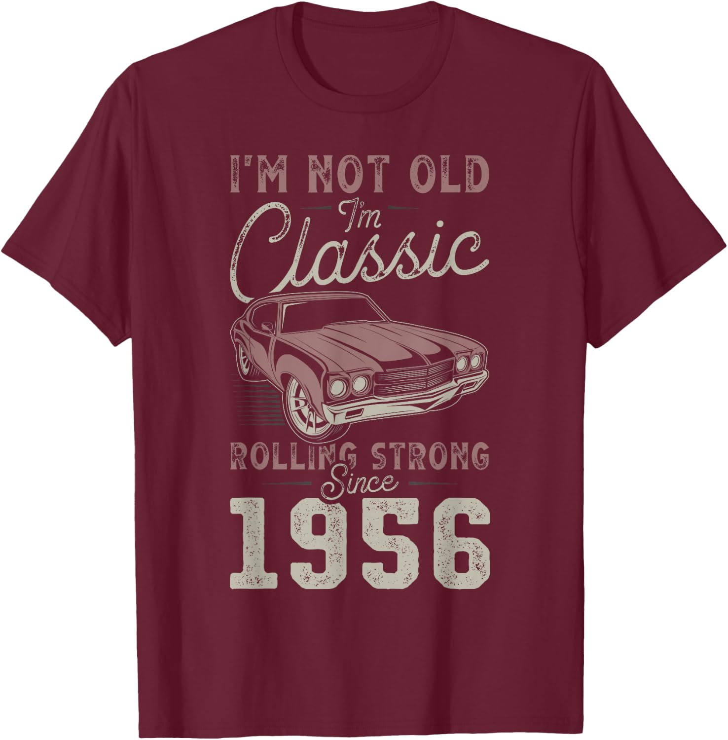 1956 Muscle Car 70. Geburtstag Oldtimer T-Shirt - T-Shirt | Maroon