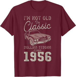1956 Muscle Car 70. Geburtstag Oldtimer T-Shirt - T-Shirt | Maroon