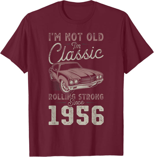 1956 Muscle Car 70. Geburtstag Oldtimer T-Shirt - T-Shirt | Maroon