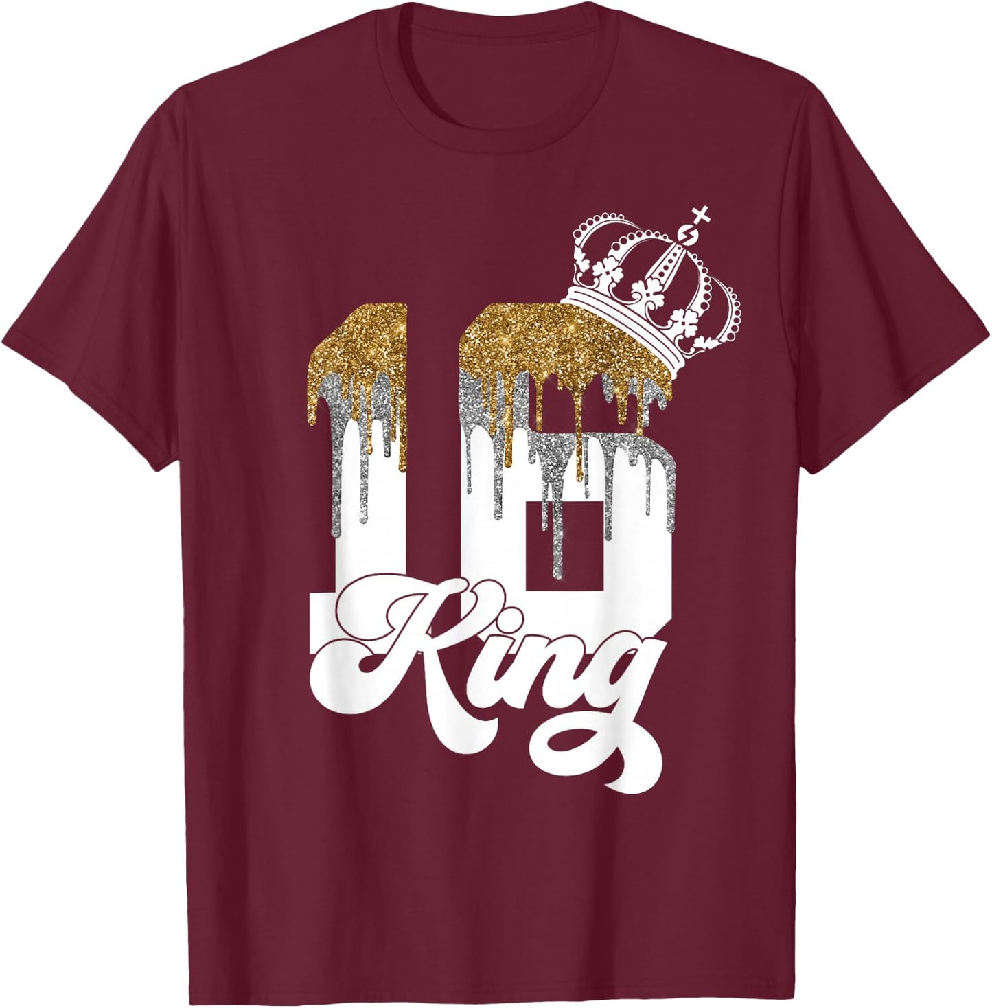 Finally 16 College King 16th Birthday T-Shirt - T-Shirt | Maroon