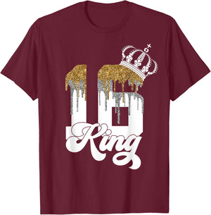 Finally 16 College King 16th Birthday T-Shirt - T-Shirt | Maroon