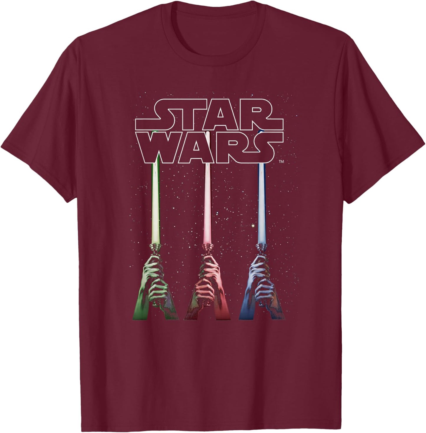 Star Wars Lightsabers , black T-Shirt - T-Shirt | Maroon