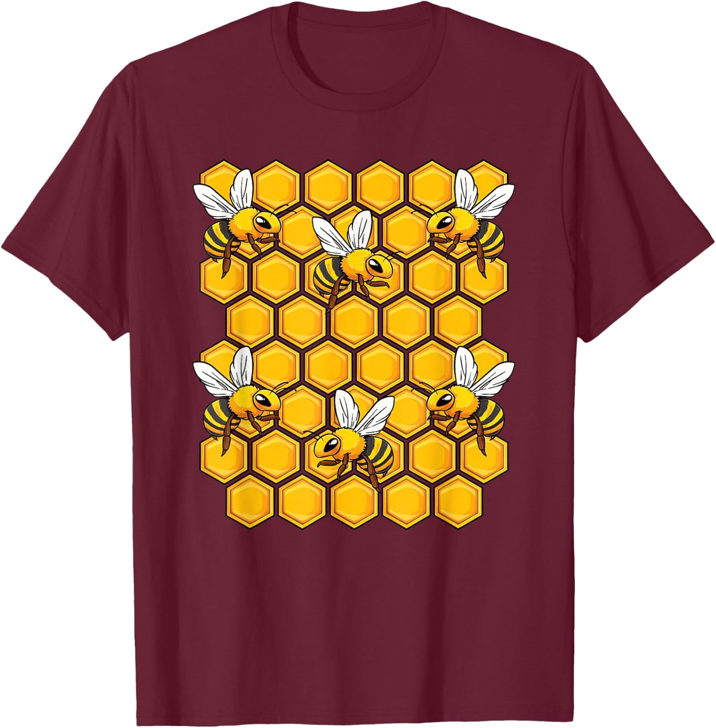 Beekeeper Honeycomb Honey Honeybee Beekeeping Bee Lover T-Shirt - T-Shirt | Maroon