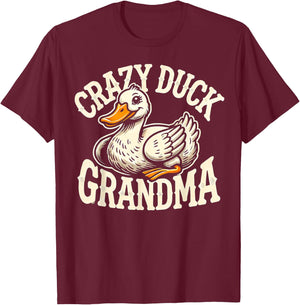 Crazy Duck Grandma Women Animal Funny Duck T-Shirt - T-Shirt | Maroon