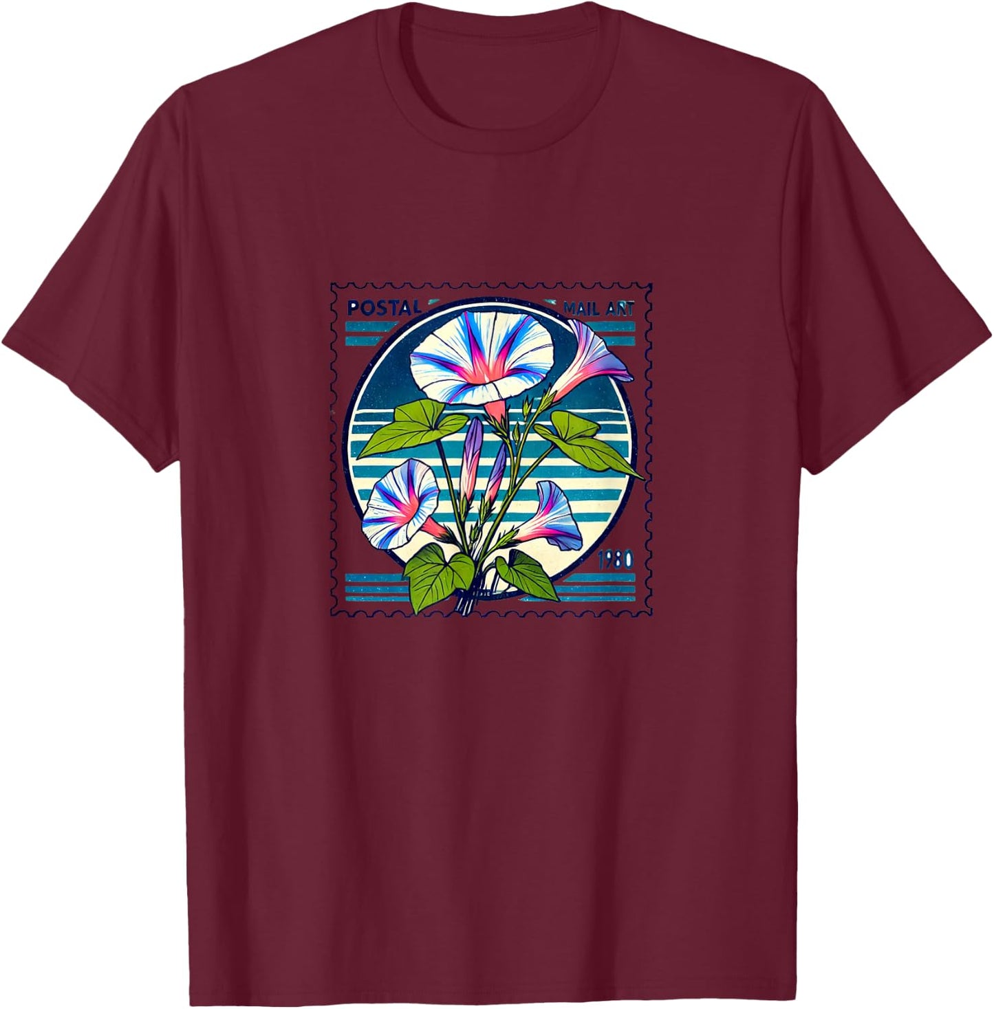 Morning Glory Flower Art Morning Glories Nature T-Shirt - T-Shirt | Maroon