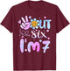 Peace Out Six I'm 7 Tie Dye 7th Happy Birthday Girl Groovy T-Shirt - T-Shirt | Maroon