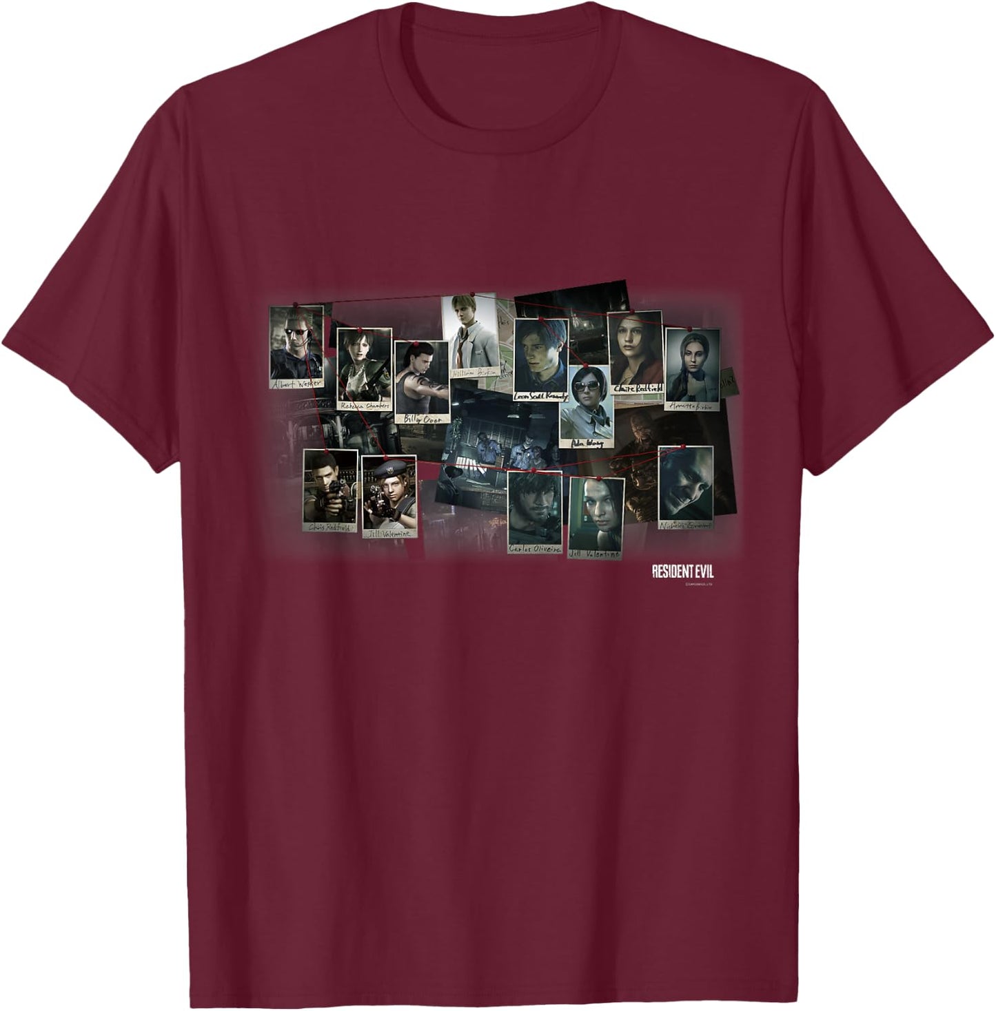 Resident Evil 1,2,3 T-Shirt - T-Shirt | Maroon