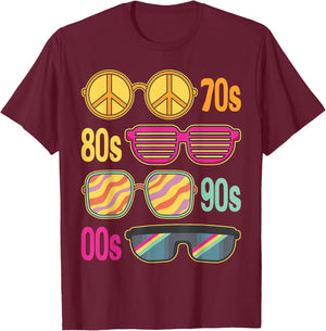 Sunglasses 70s 80s 90s 00s Styles Theme Costume Party Outfit T-Shirt - T-Shirt | Maroon