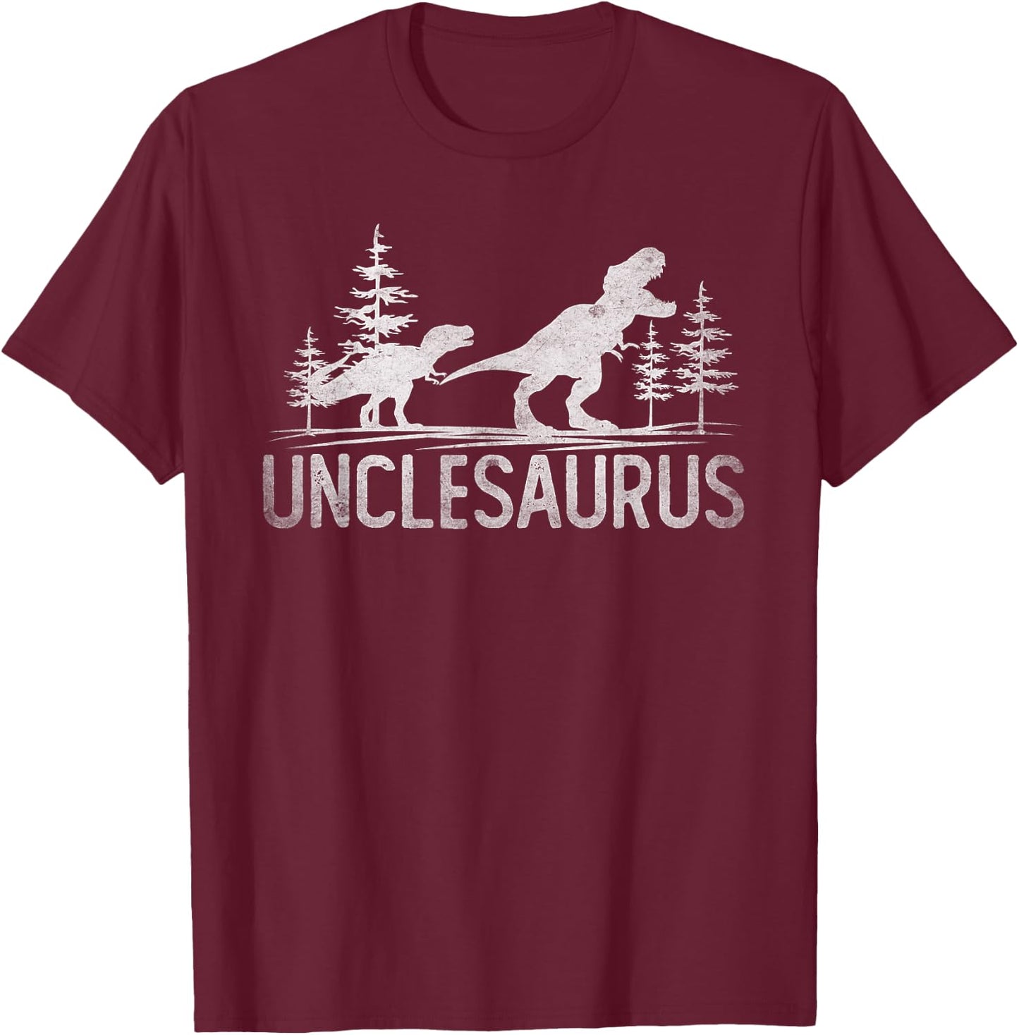 Unclesaurus T-Rex Dinosaur Uncle Saurus Father's Day T-Shirt - T-Shirt | Maroon