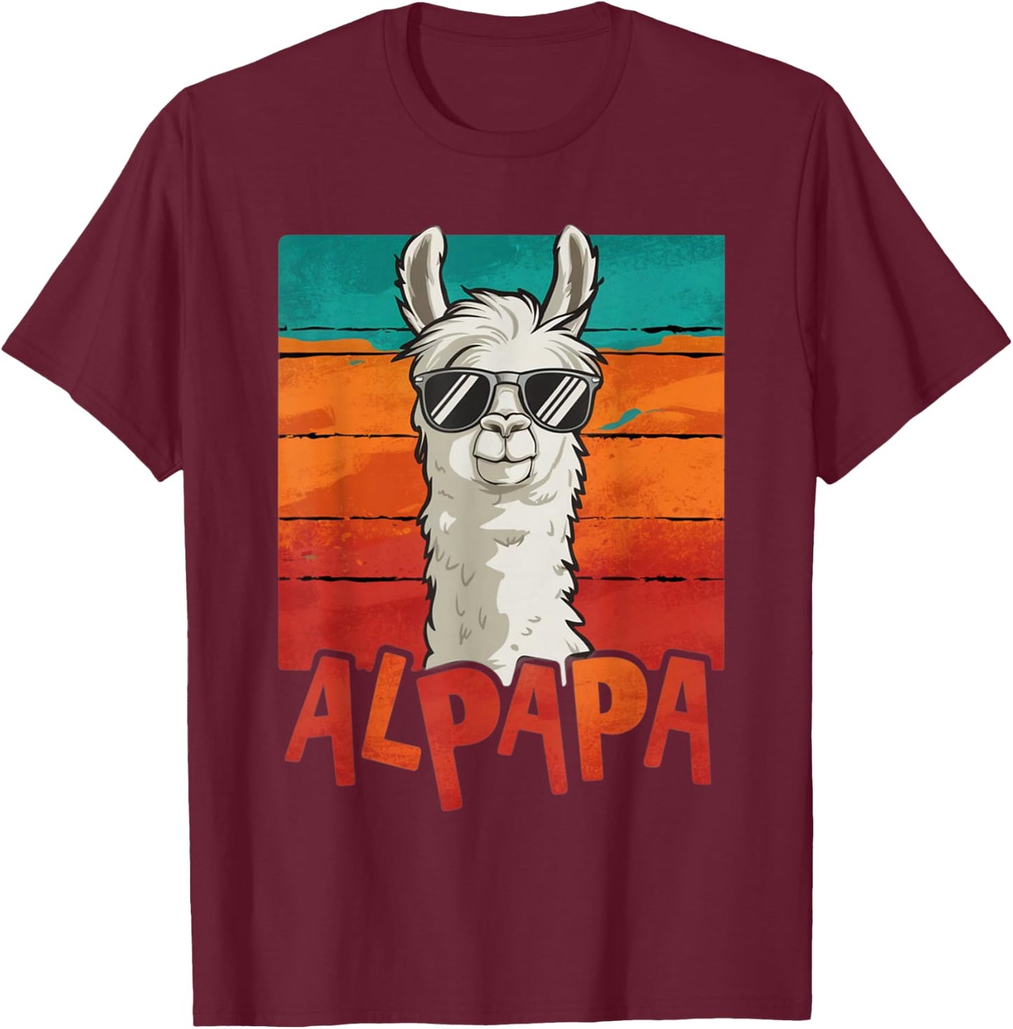 Alpaka Best Dad Alpaka Vatertagsgeschenk für Papa T-Shirt - T-Shirt | Maroon
