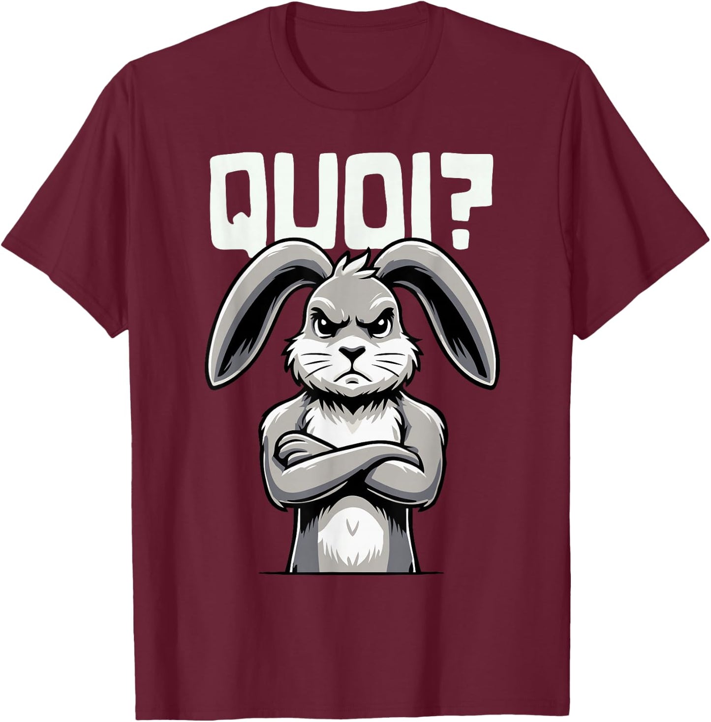 Funny Rabbit Woman Girl Boy Child What Rabbit , Black, S T-Shirt - T-Shirt | Maroon