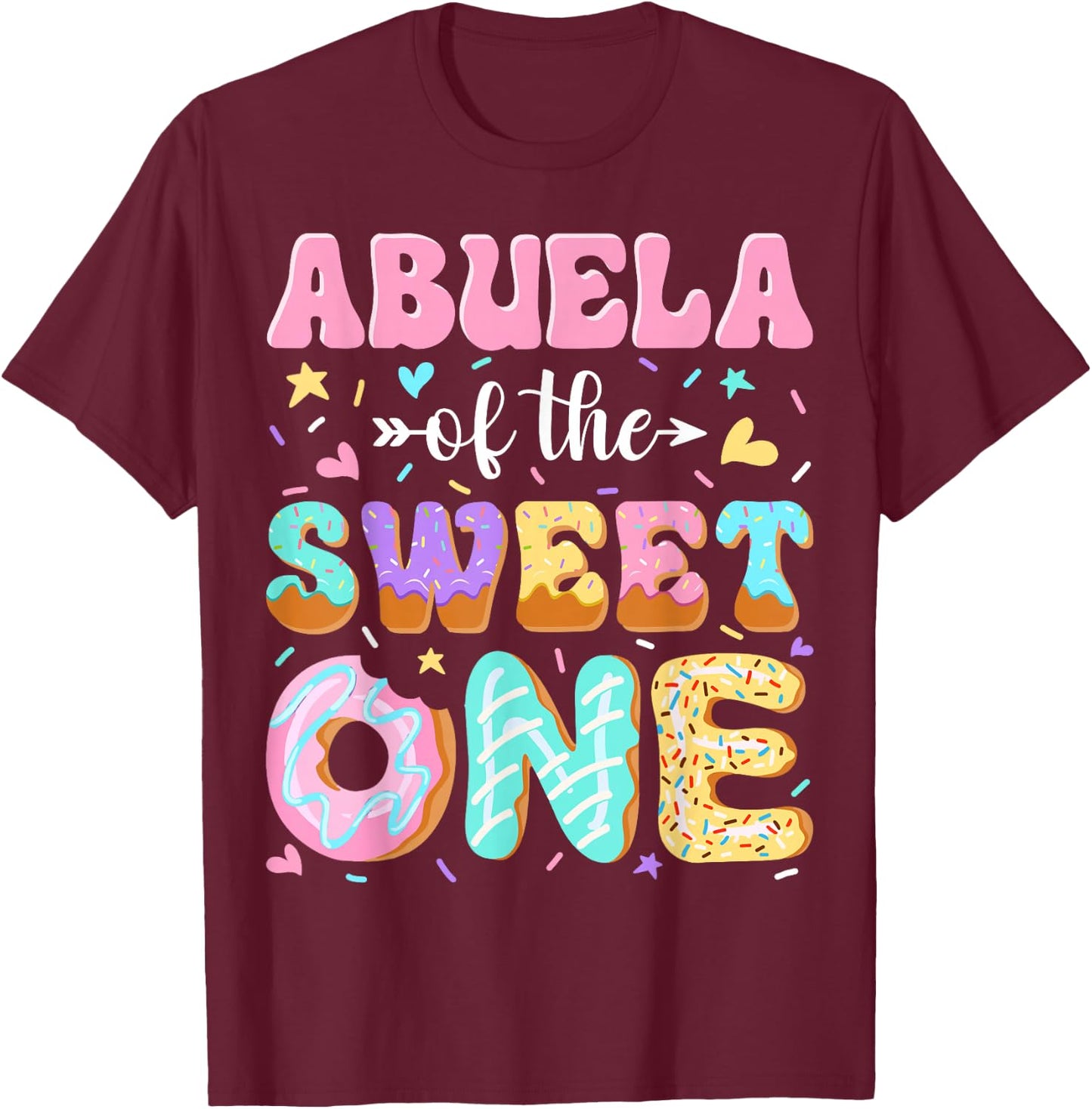 Abuela of The Sweet One First Birthday Matching Family T-Shirt - T-Shirt | Maroon