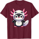 Kawaii Penguin Axolotl Costume T-Shirt - T-Shirt | Maroon
