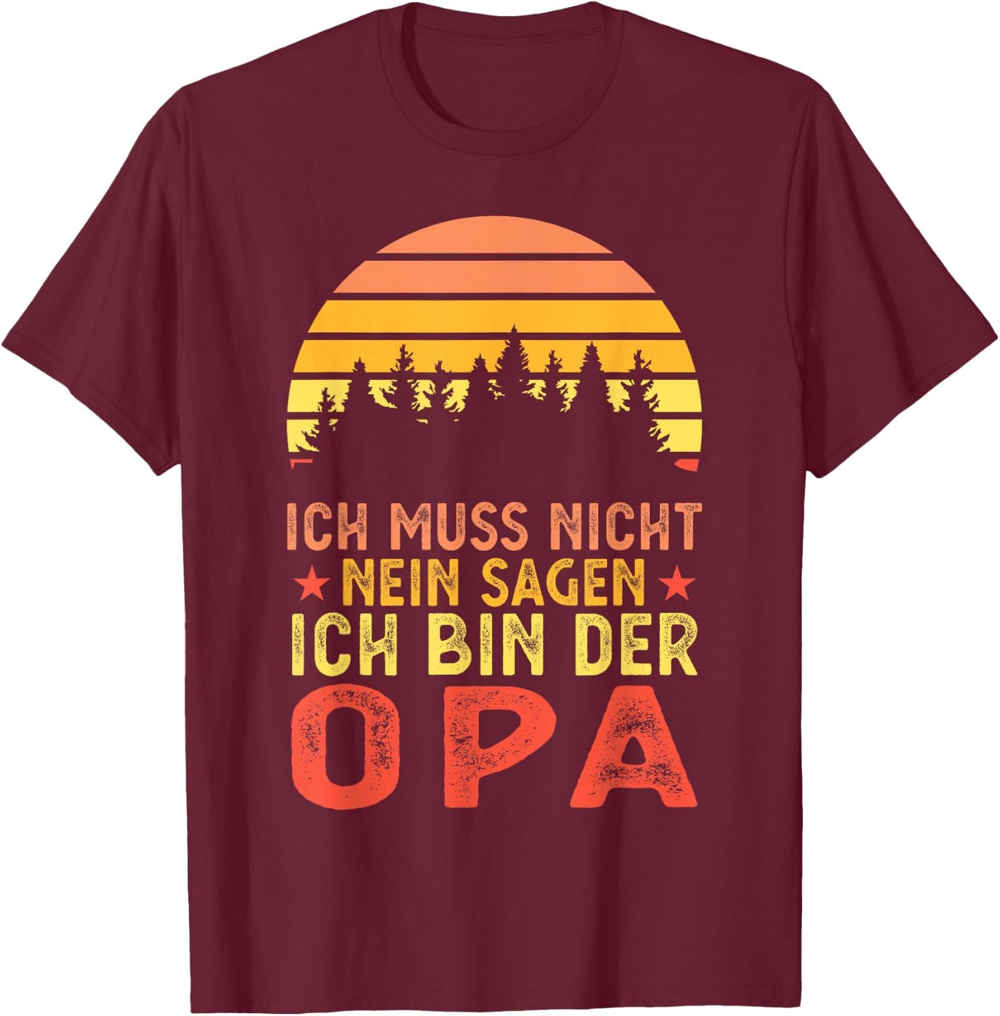 Ich bin der Opa Papa Familie T-Shirt - T-Shirt | Maroon