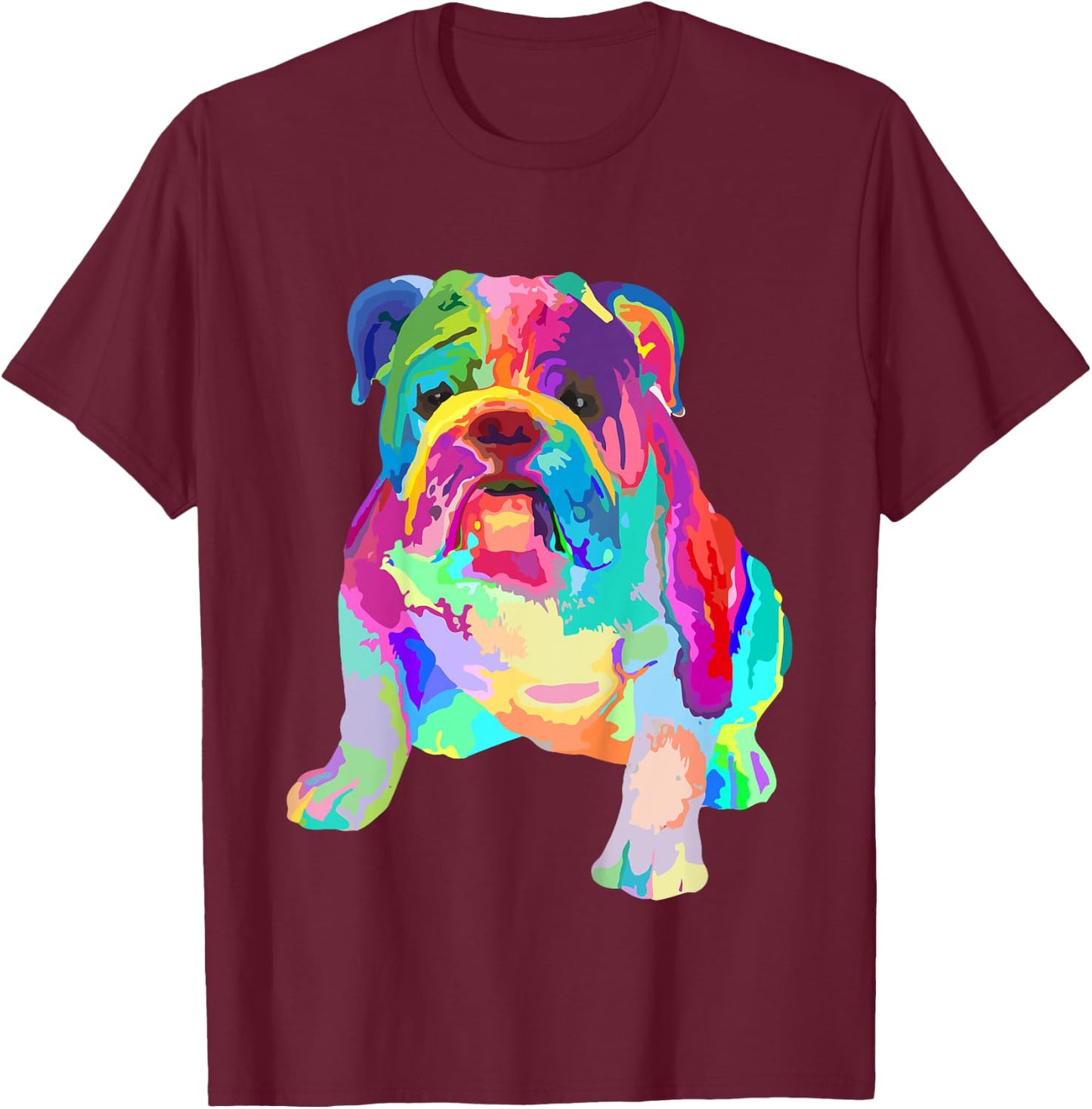 Boys Colorful Cool Girls Shirts English Bulldog Kids T-Shirt - T-Shirt | Maroon