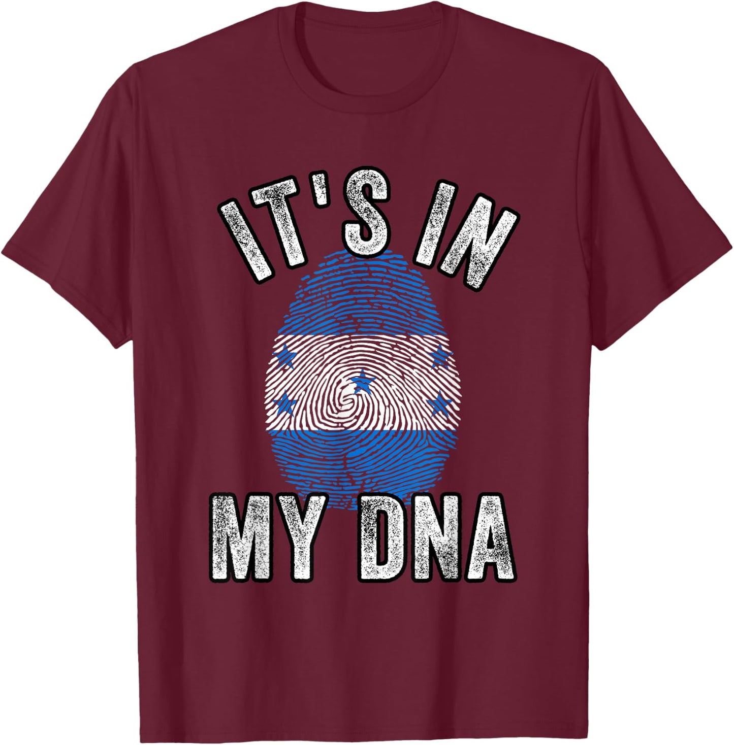 Funny it's in my DNA Honduras flag Fingerprint T-Shirt - T-Shirt | Maroon