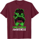 PANS-PANDAS Awareness Messy Bun PANS-PANDAS Awareness T-Shirt - T-Shirt | Maroon