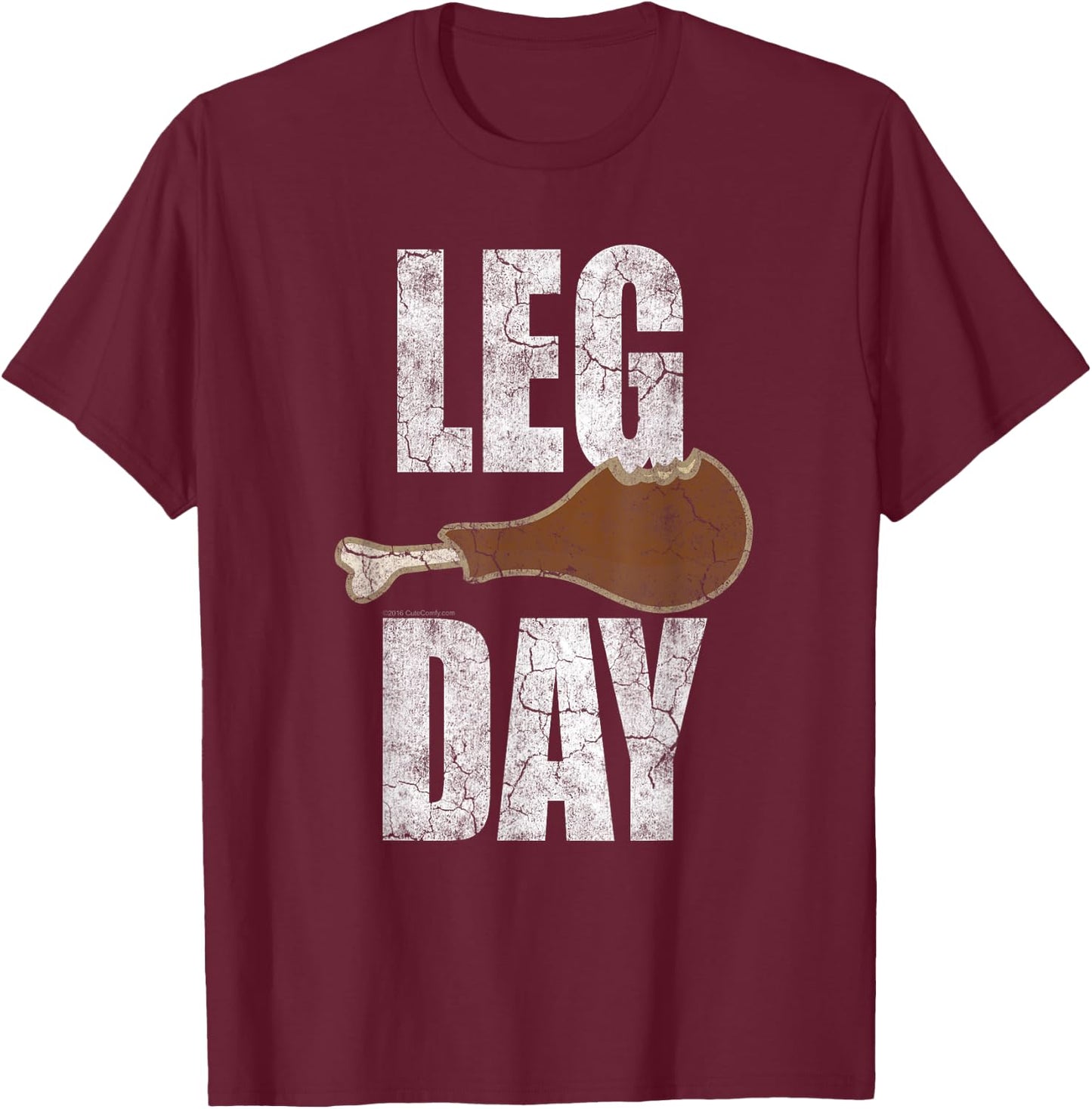 Funny Thanksgiving Leg Day Turkey Gym Workout T-Shirt - T-Shirt | Maroon