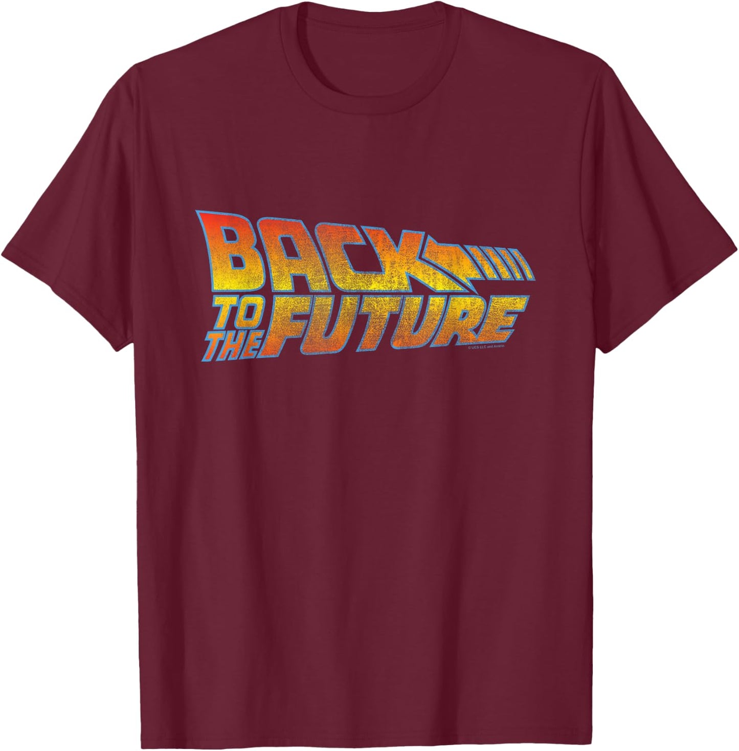Back to The Future Distressed Logo T-Shirt - T-Shirt | Maroon