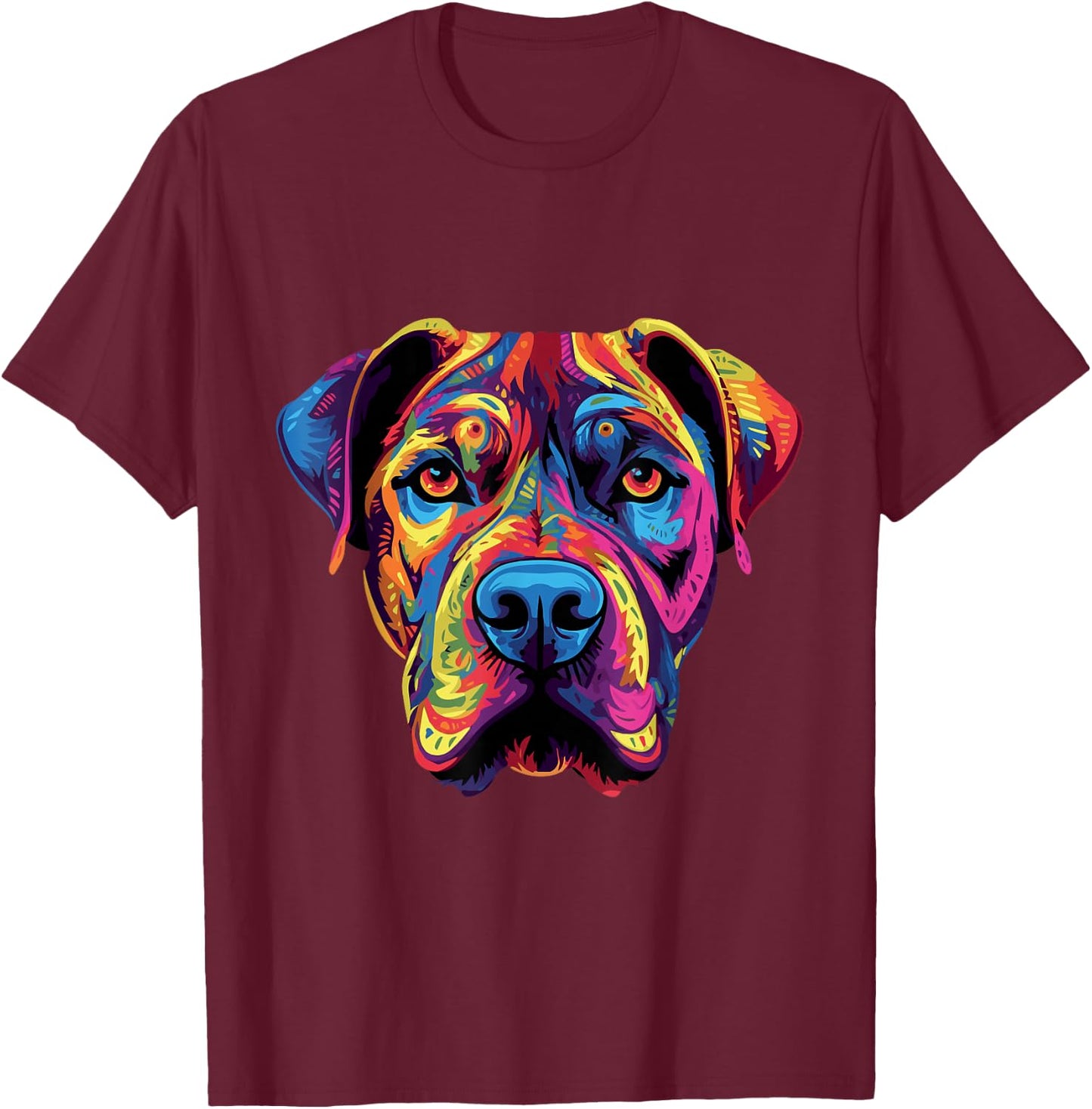 Presa Canario Coloful Dogo Canario T-Shirt - T-Shirt | Maroon