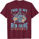 This Is My Ren Faire Costume Funny Medieval Knight Graphic T-Shirt - T-Shirt | Maroon