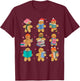 Gingerbreads Christmas Teacher Team Gingerbread Book Reading T-Shirt - T-Shirt | Maroon