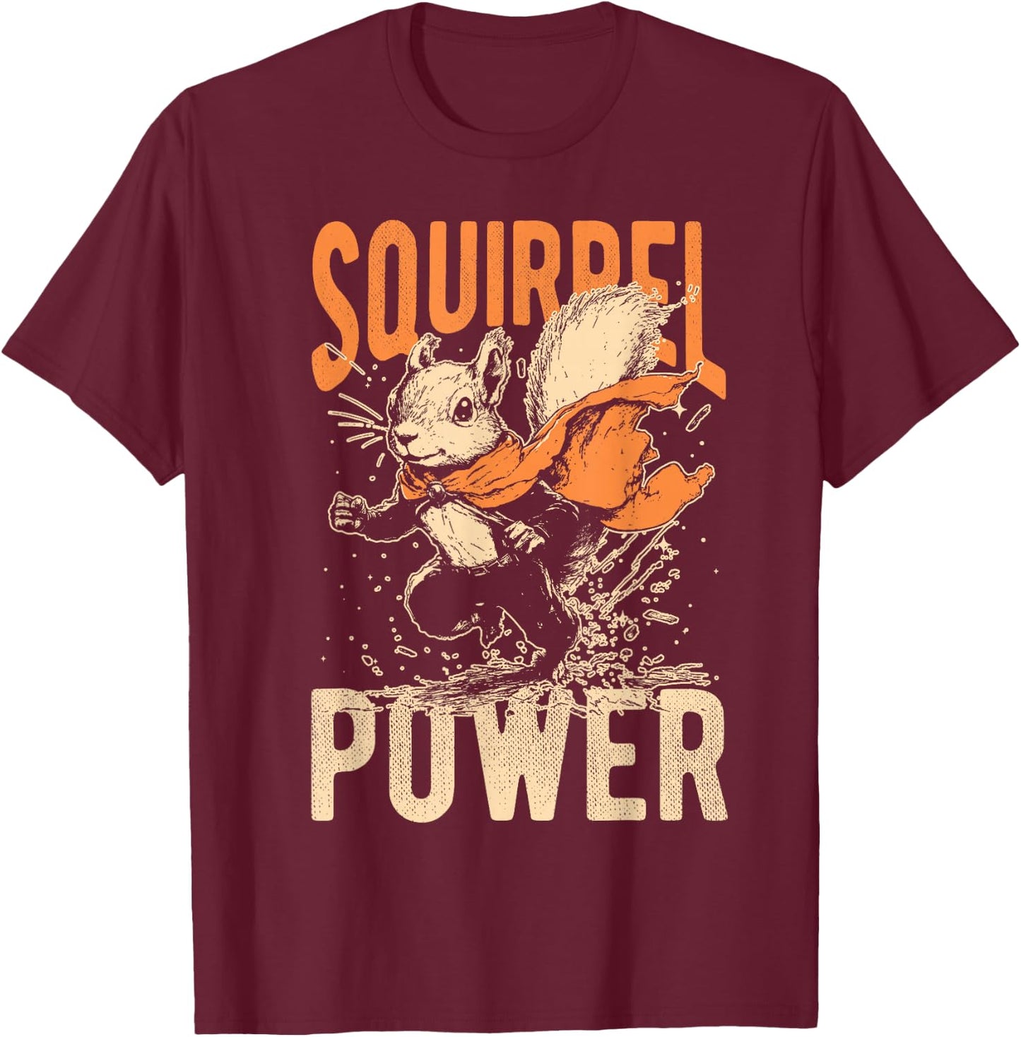 Squirrel POWER Squirrel Superhero T-Shirt - T-Shirt | Maroon