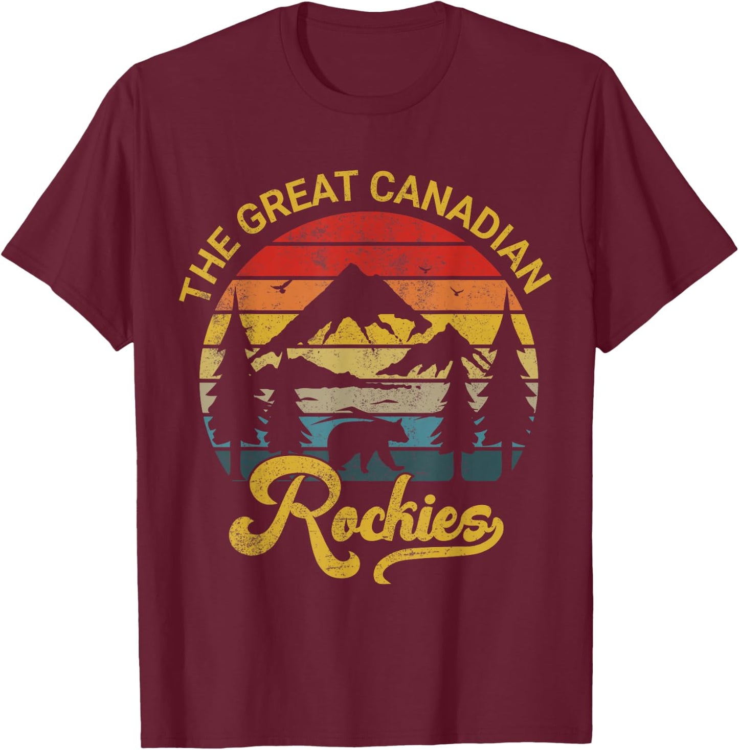 retro vintage Canadian Rockies souvenir T-Shirt - T-Shirt | Maroon