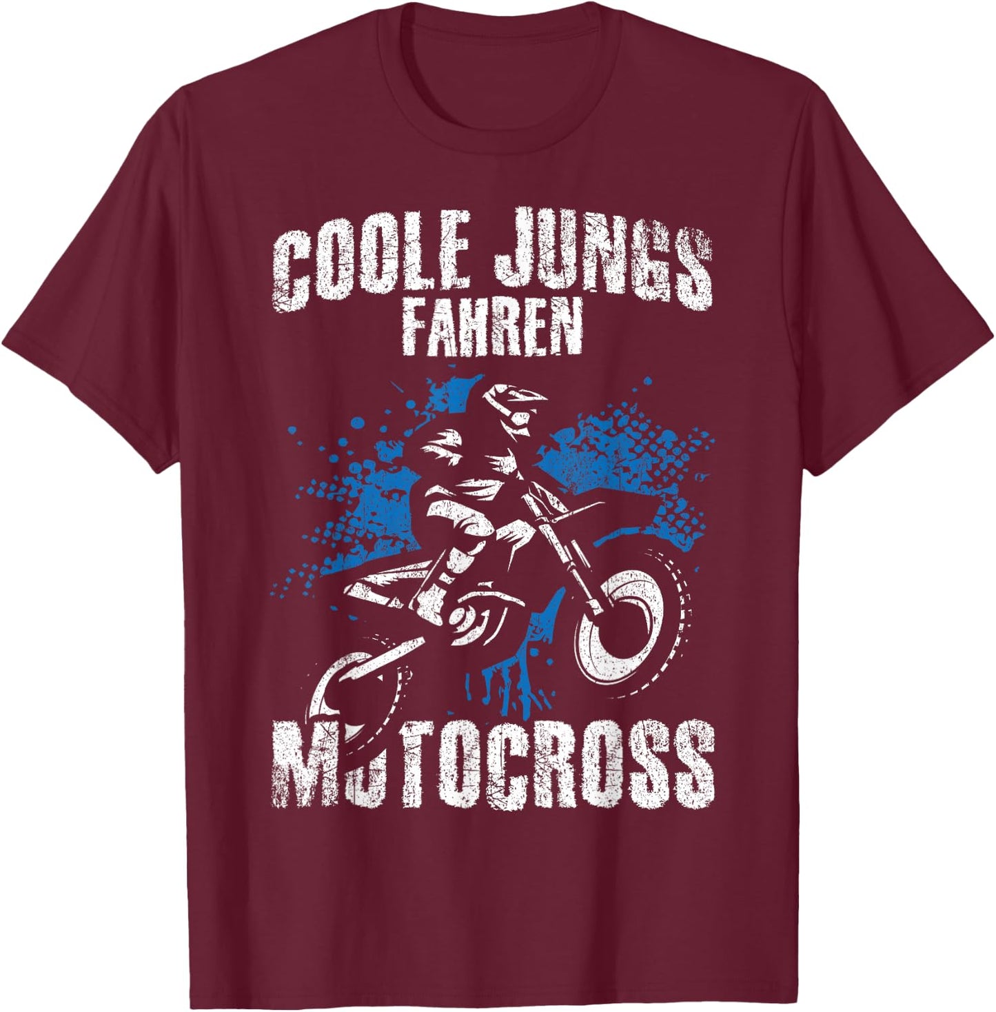 Coole Boys Driving Motocross - Dirt Biker Children's , black, s T-Shirt - T-Shirt | Maroon