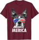 Boston Terrier 4th of July Merica Men Women USA Flag Vintage T-Shirt - T-Shirt | Maroon