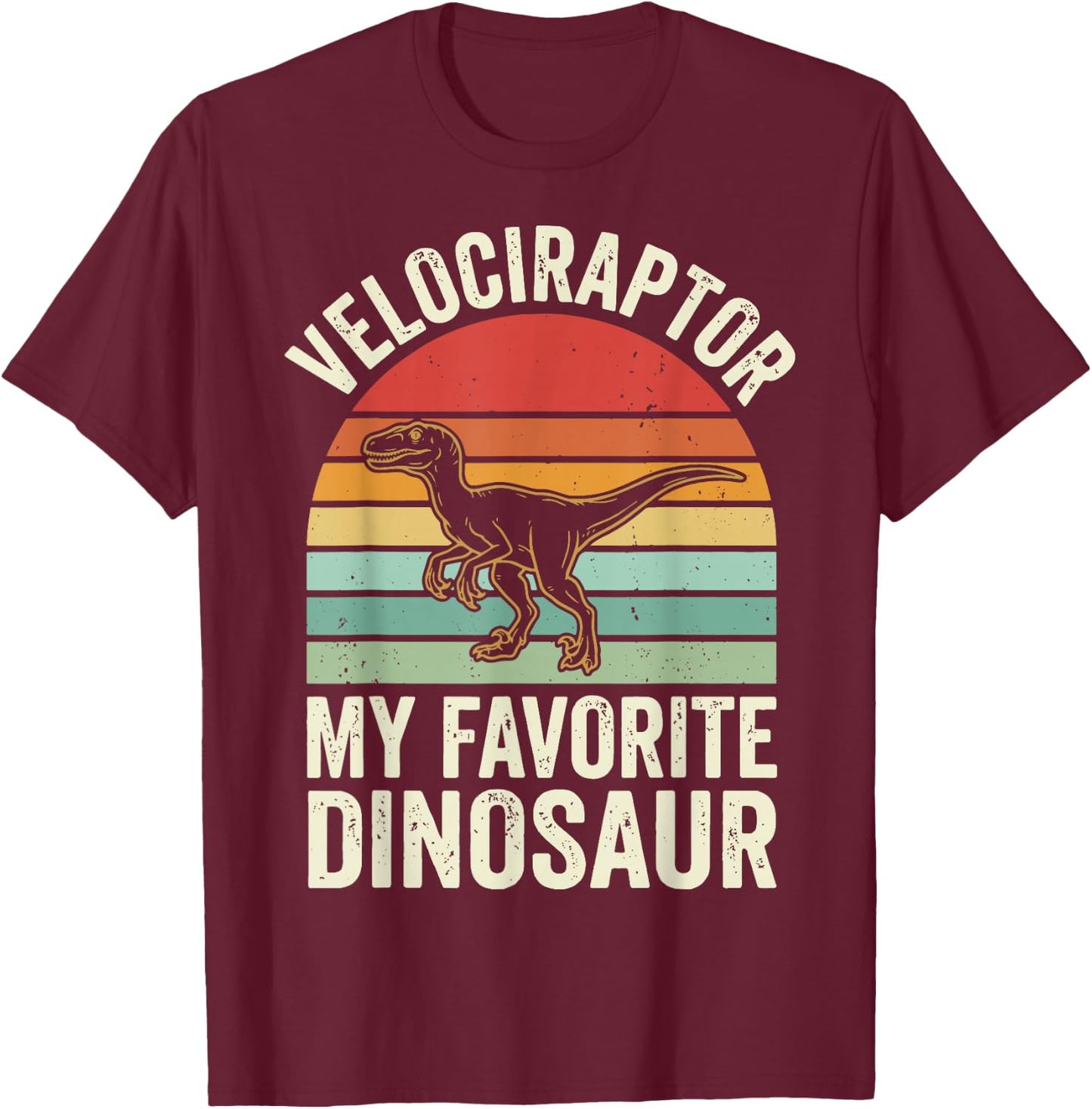 Velociraptor My Favorite Dinosaur T-Shirt - T-Shirt | Maroon