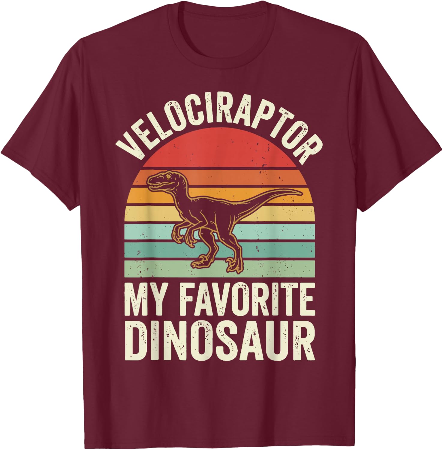 Velociraptor My Favorite Dinosaur T-Shirt - T-Shirt | Maroon