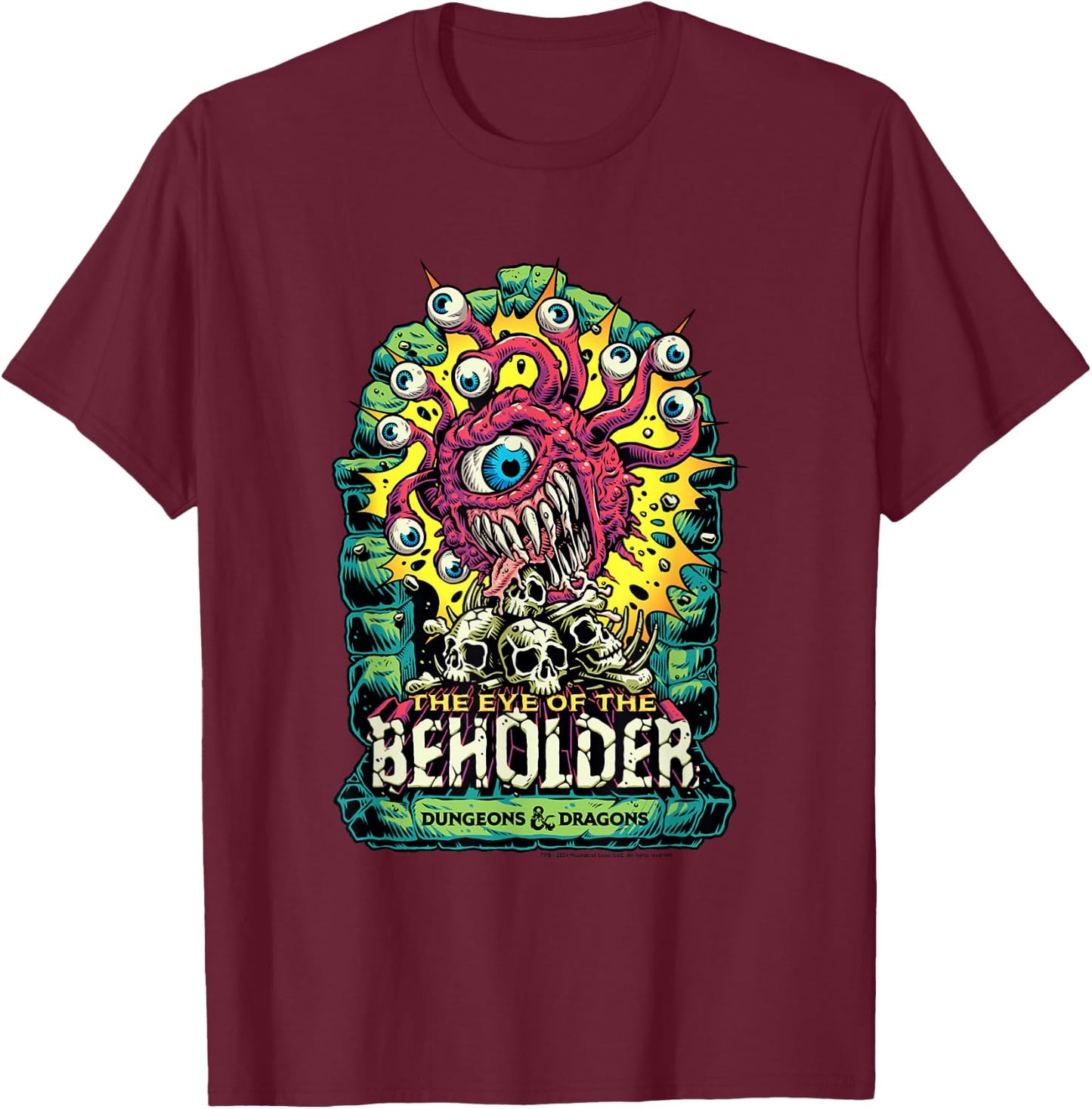 Dungeons & Dragons The Eye Of The Beholder T-Shirt - T-Shirt | Maroon