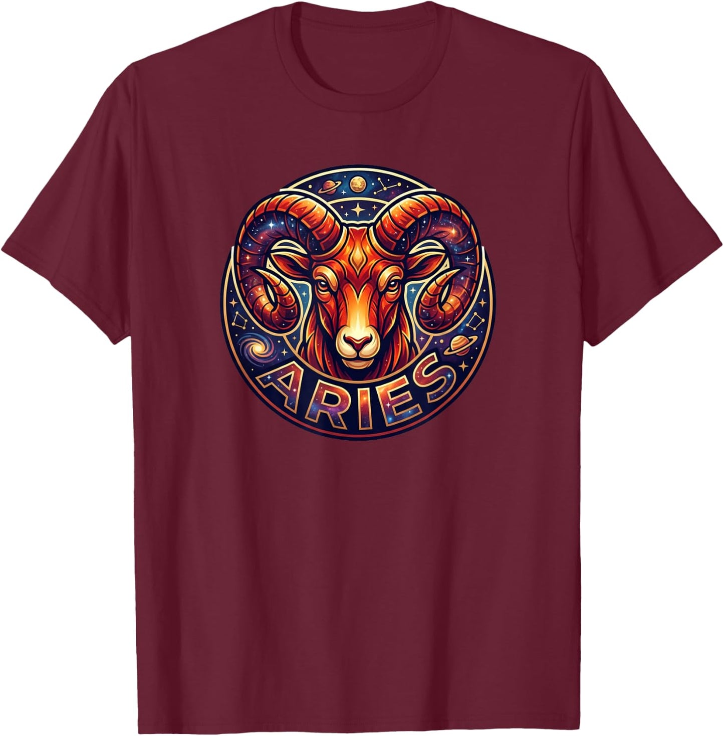 Aries Gifts Zodiac Sign Astrology Horoscope Birthday T-Shirt - T-Shirt | Maroon