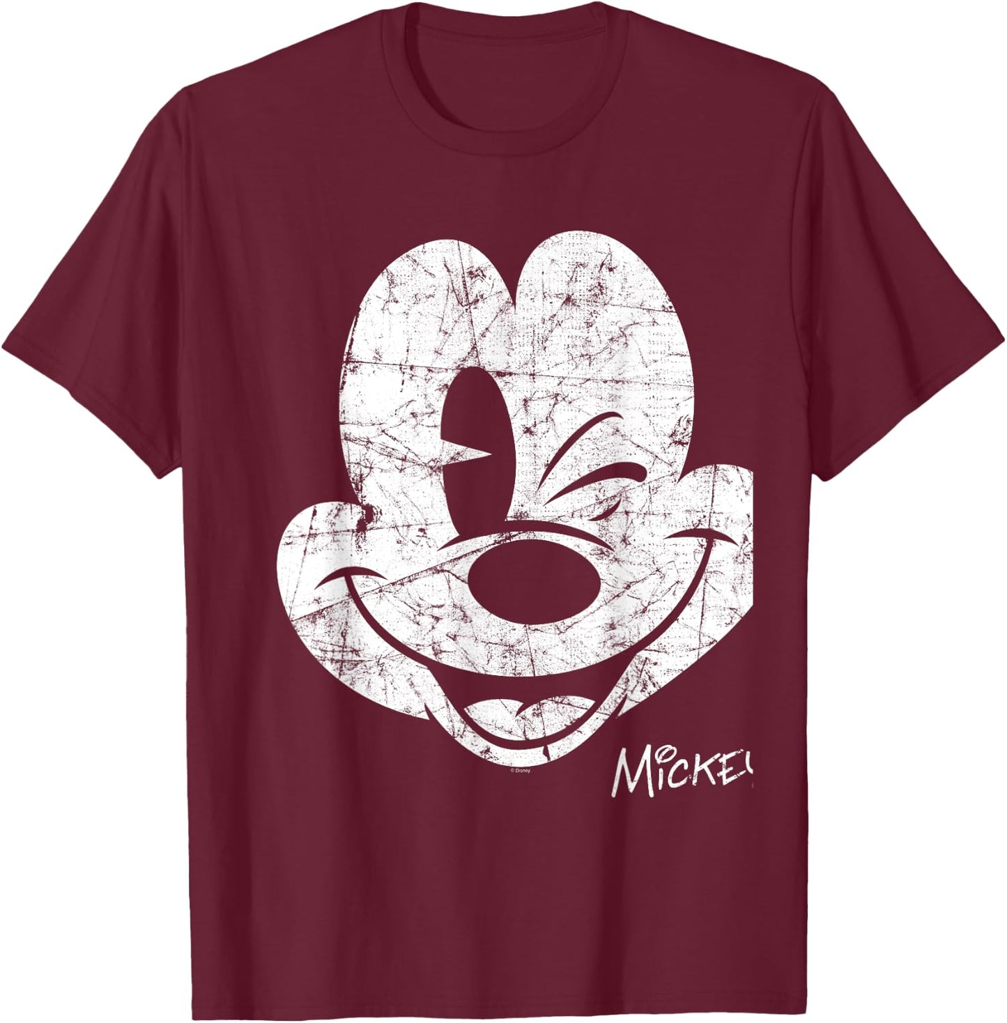 Mickey Mouse Beaten Face T-Shirt - T-Shirt | Maroon